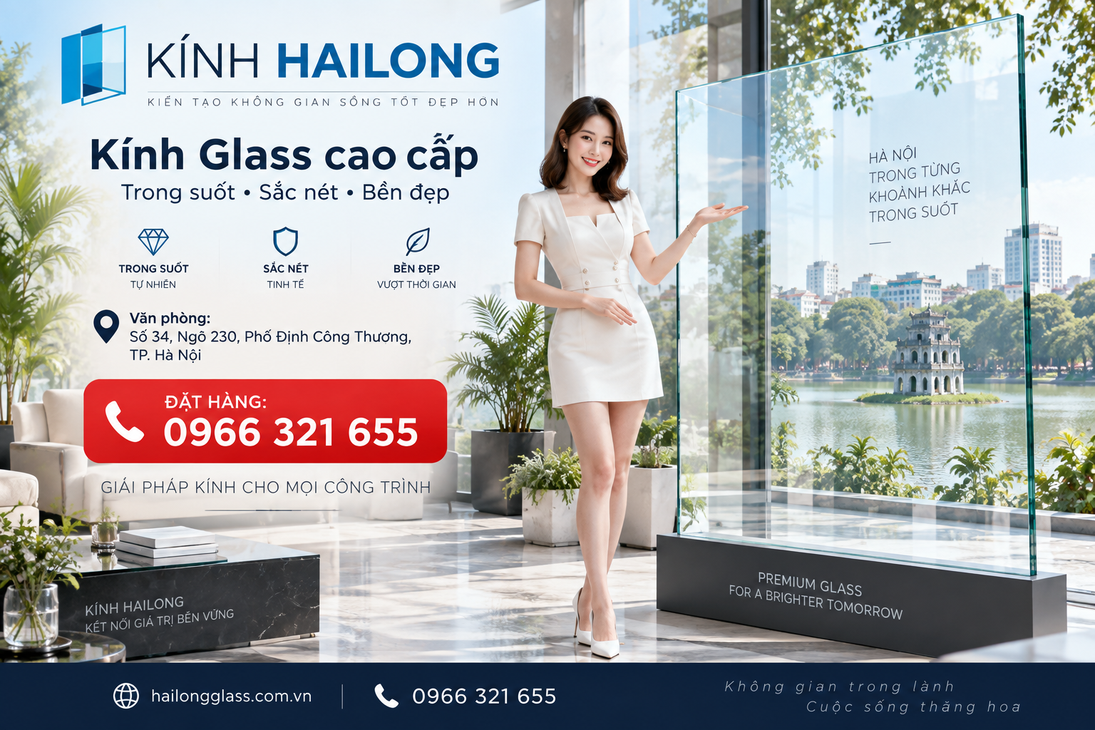 Ảnh giới thiệu kính Glass cao cấp trong showroom hiện đại