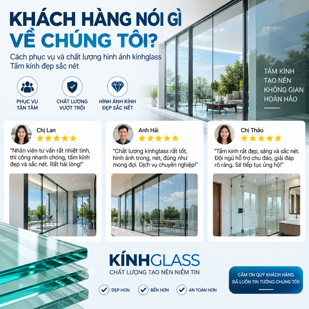 Infographic giới thiệu phản hồi khách hàng về sản phẩm và dịch vụ kính