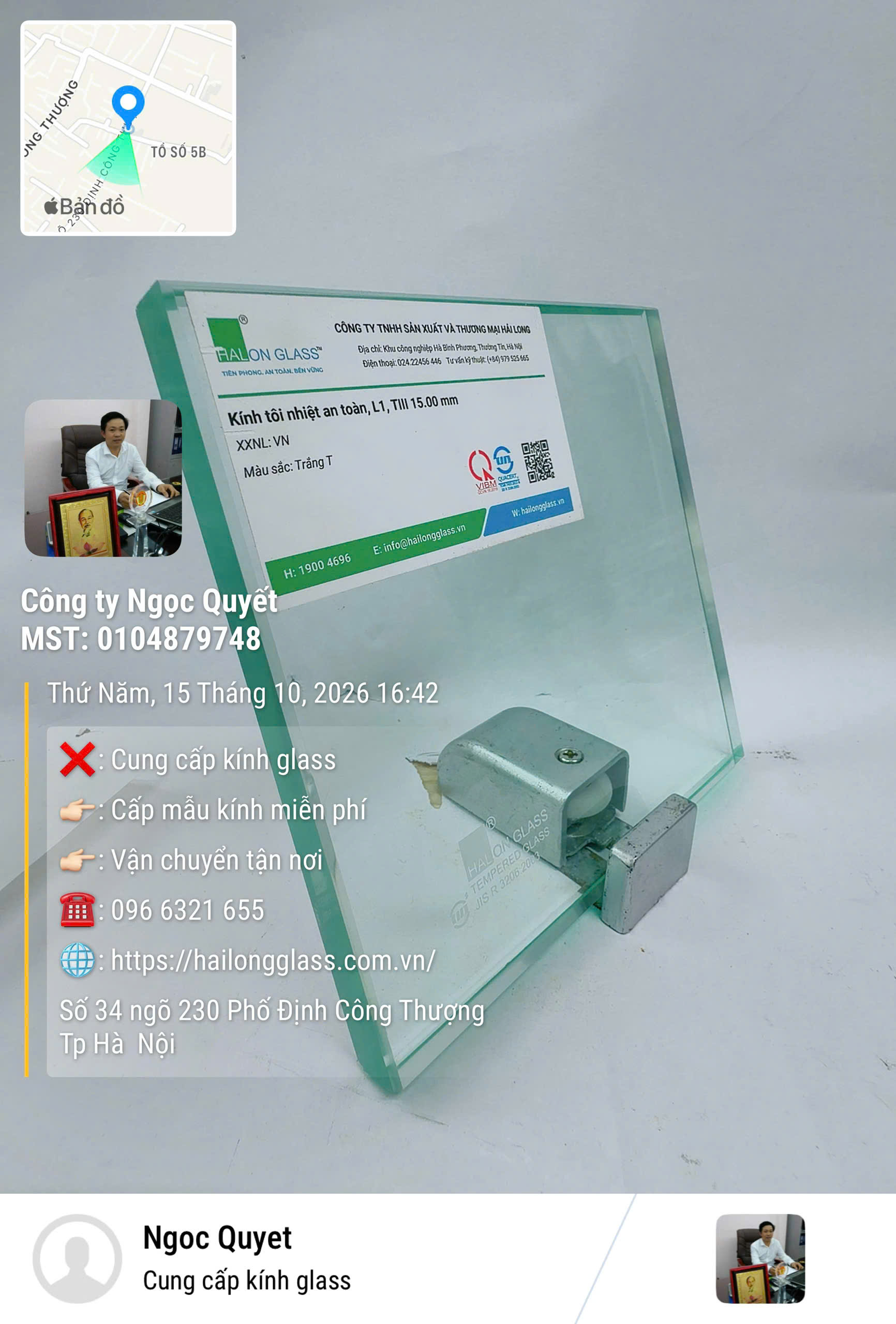 Kính Cường Lực trắng 15mm